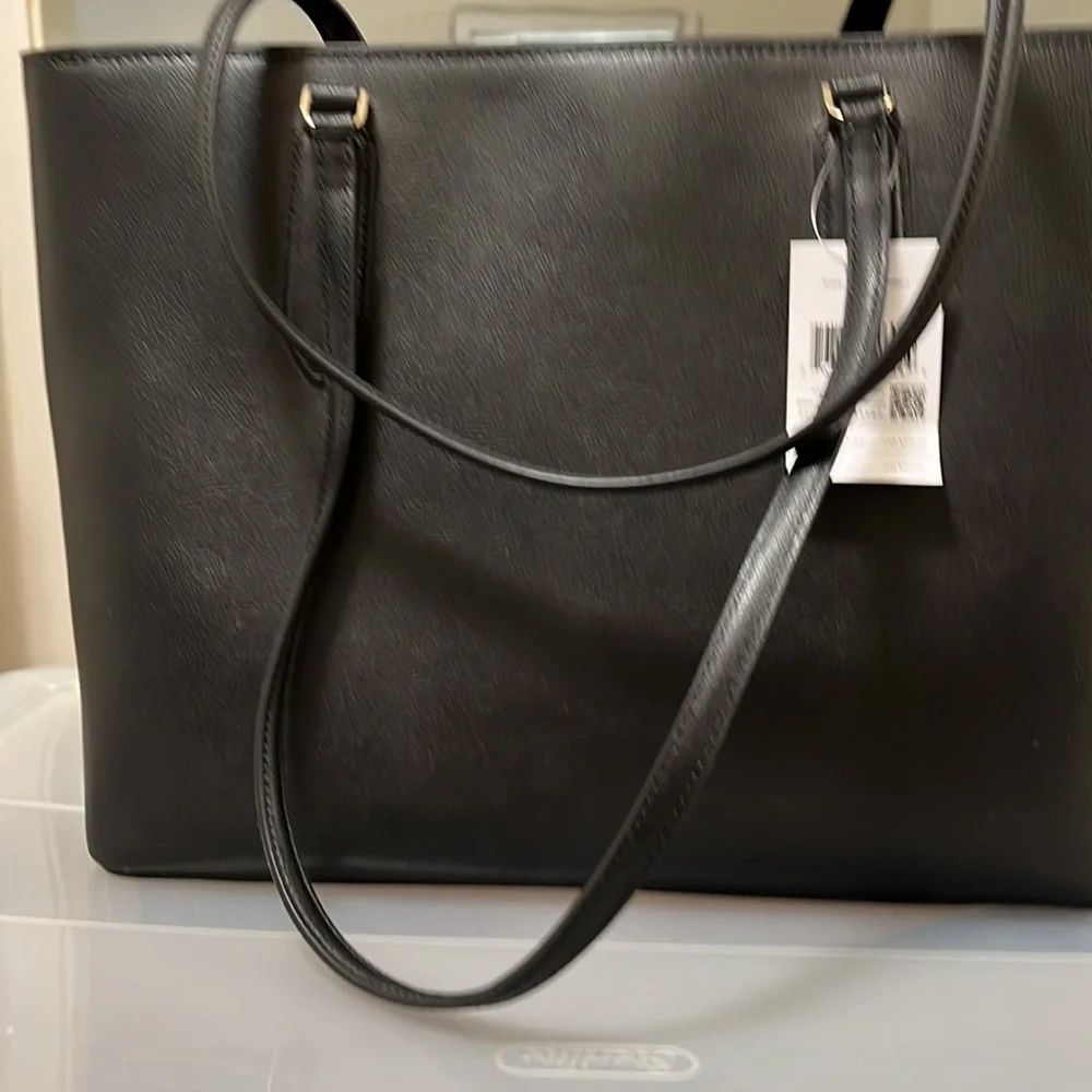 Kate Spade Harper Refined Grain Leather Tote Bag Black
